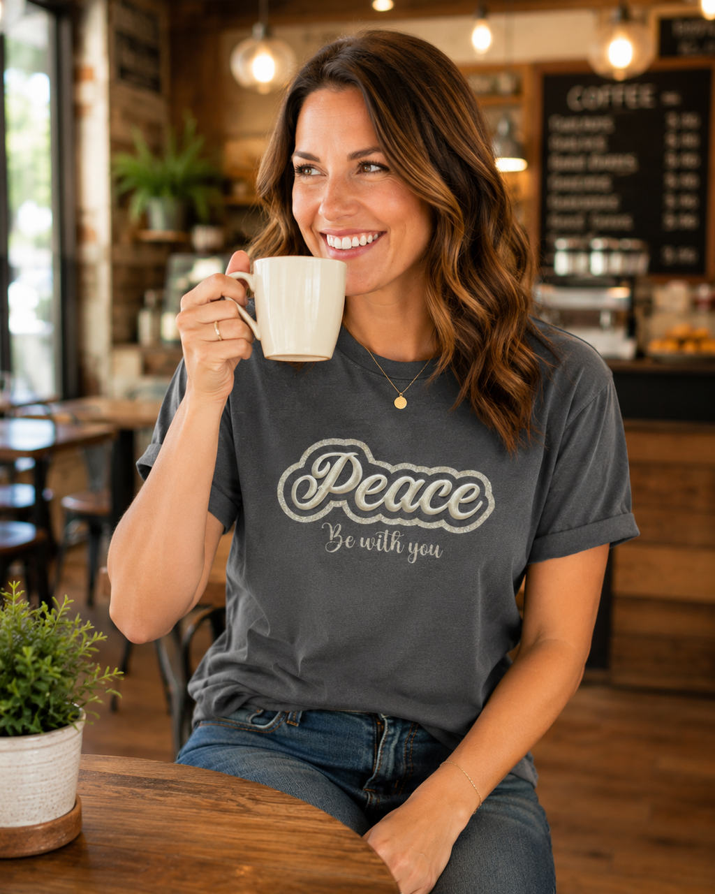Peace Be With You 3D Glitter Tshirt