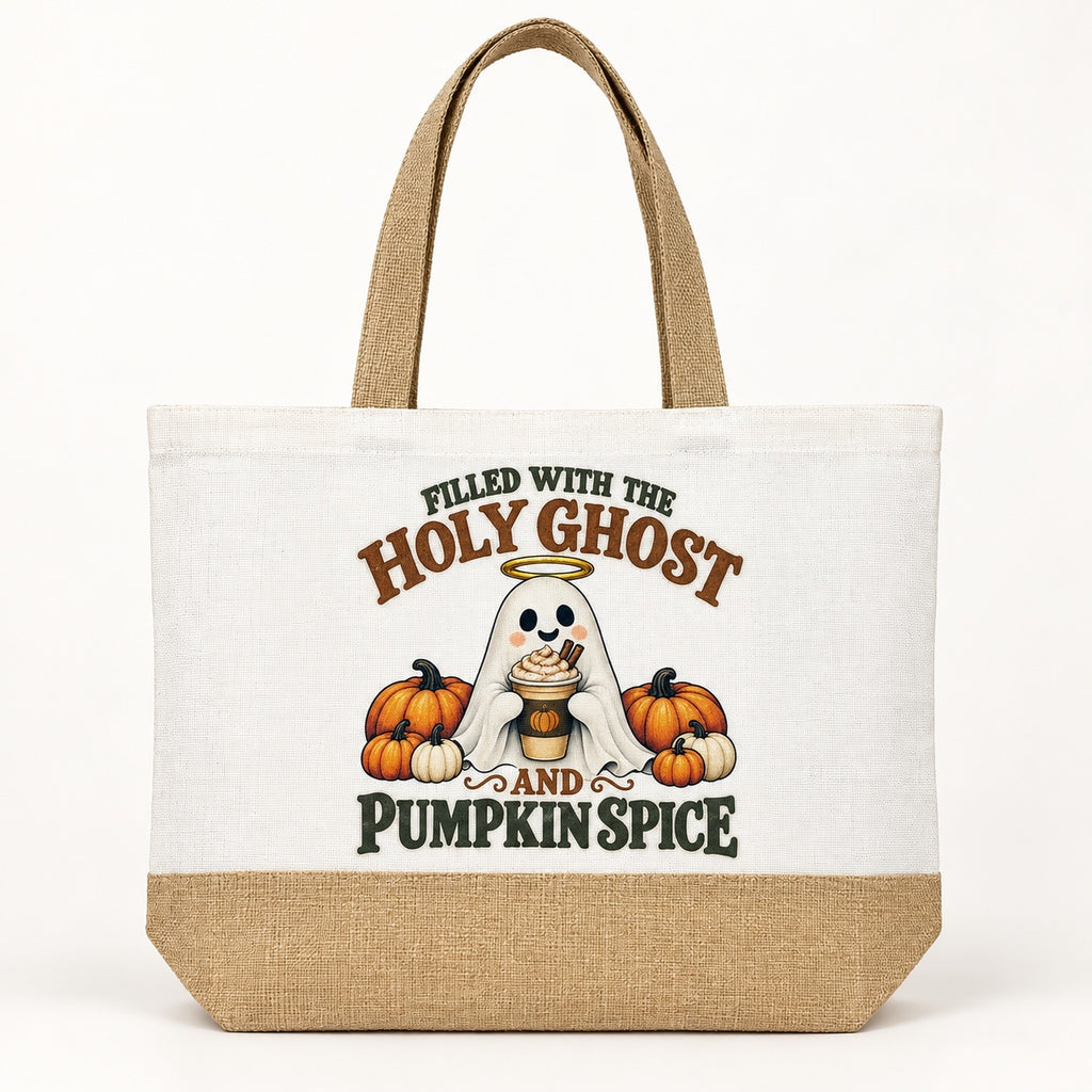 Filled with the Holy Ghost & Pumpkin Spice Tote Bag